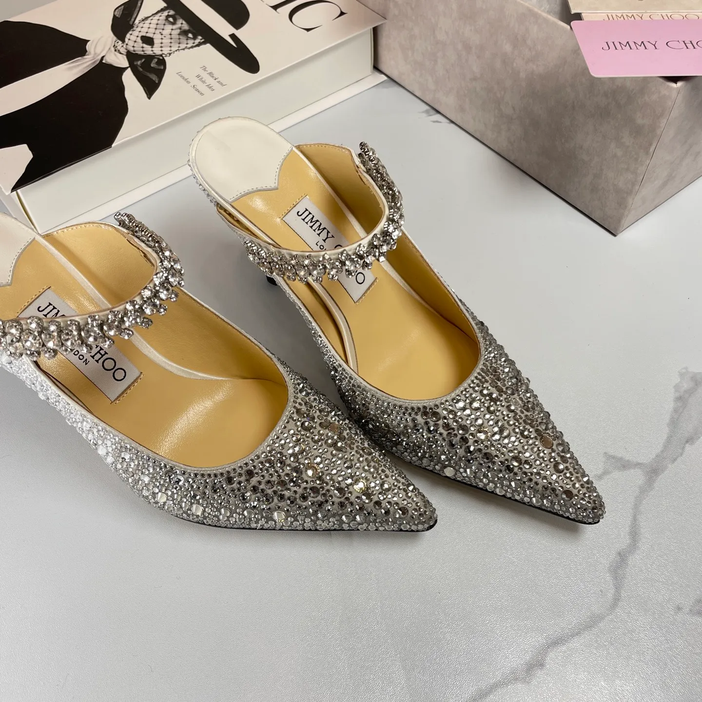 👟👟Ex-factory price 680👟👟 Jimmy Choo BING 65 diamond high heels 35-40 (41 42 43 customized)